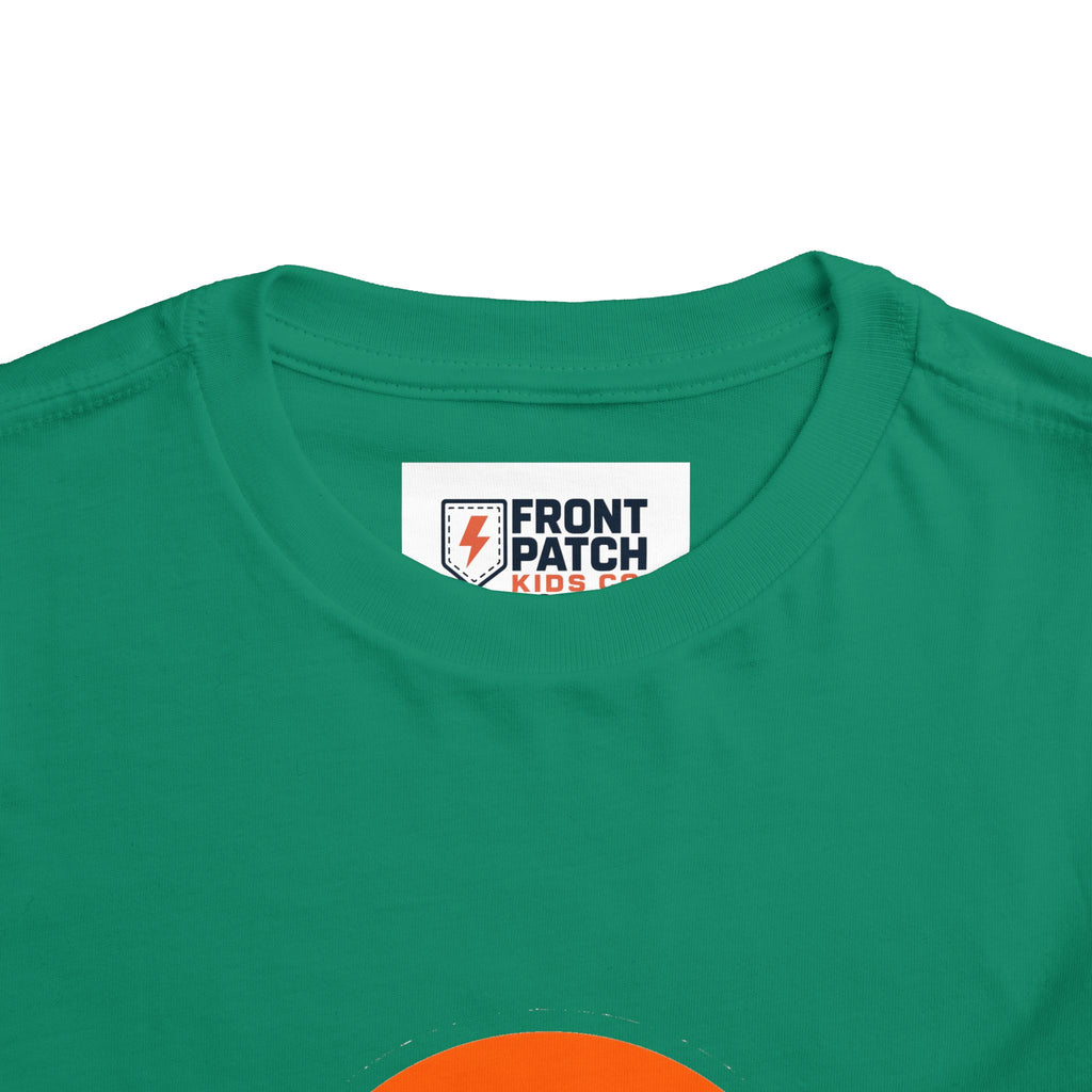 Toddler Tee — "RAWR" Orange Circle Graphic