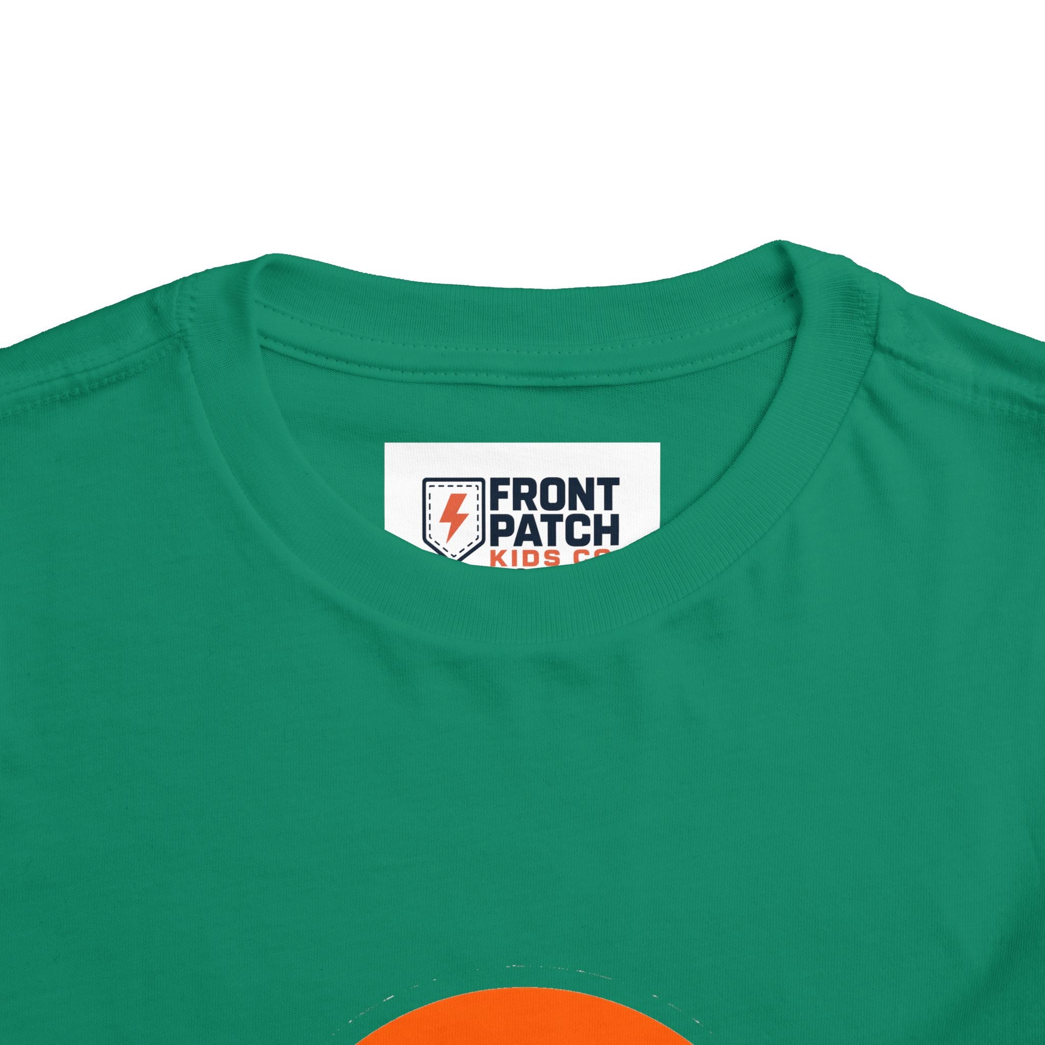 Toddler Tee — "RAWR" Orange Circle Graphic