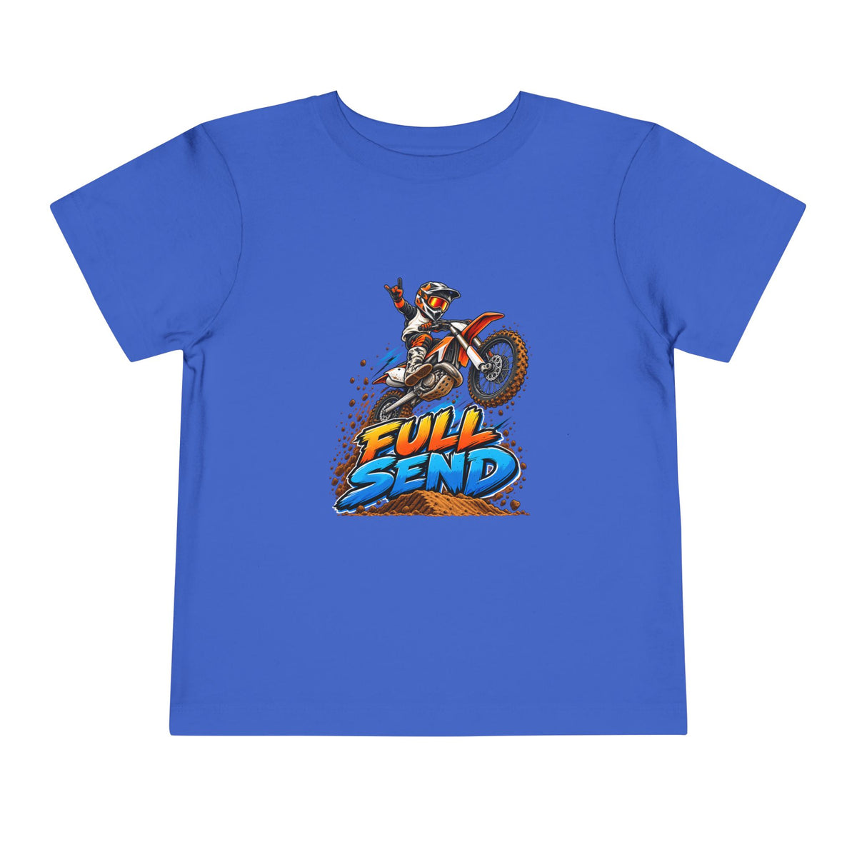 Toddler Tee — "Full Send" Dirt Bike Graphic