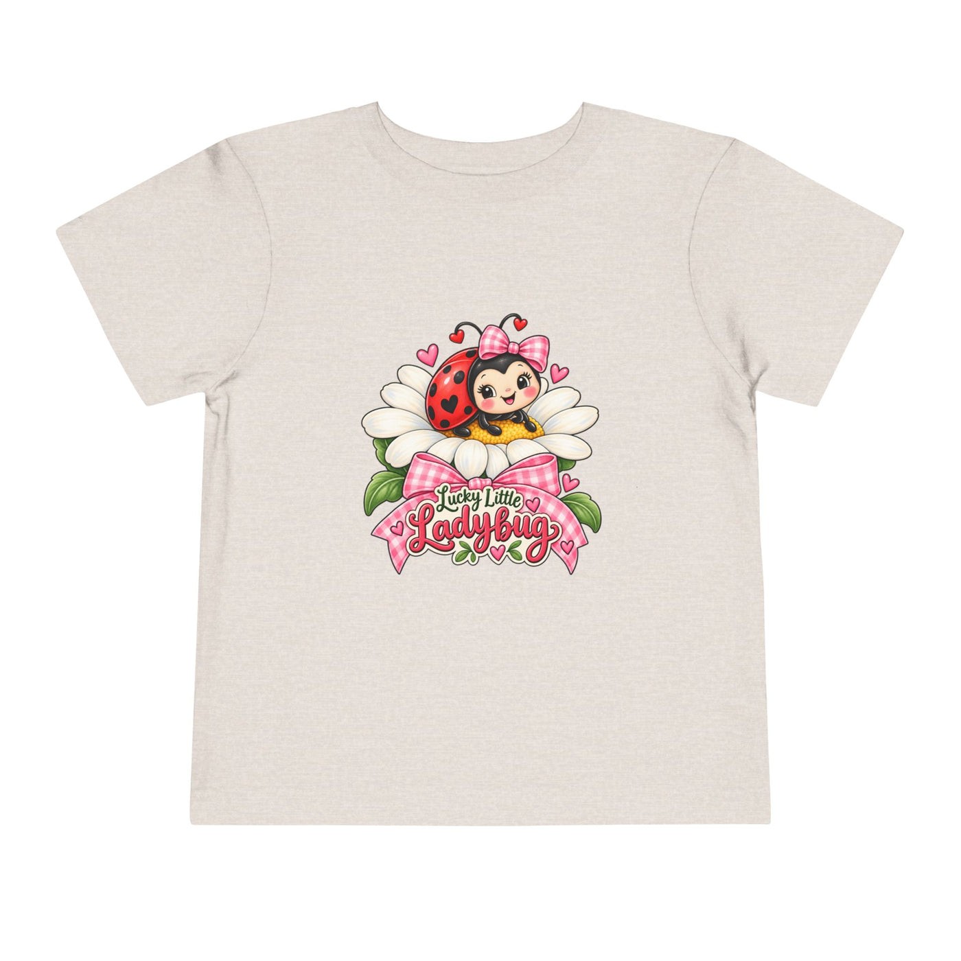 Cute Ladybug Toddler Tee — "Lucky Little Ladybug" Floral Graphic