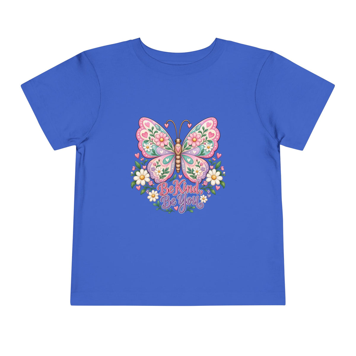 Toddler Tee — Pink Butterfly “Be Kind Be You” Floral Graphic