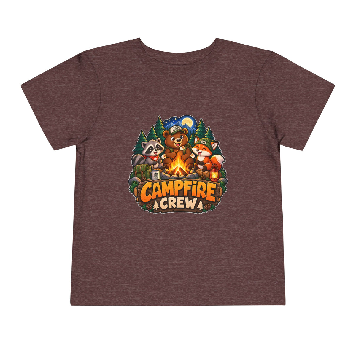 Toddler Tee — "Campfire Crew" Cute Woodland Animals Camping Shirt