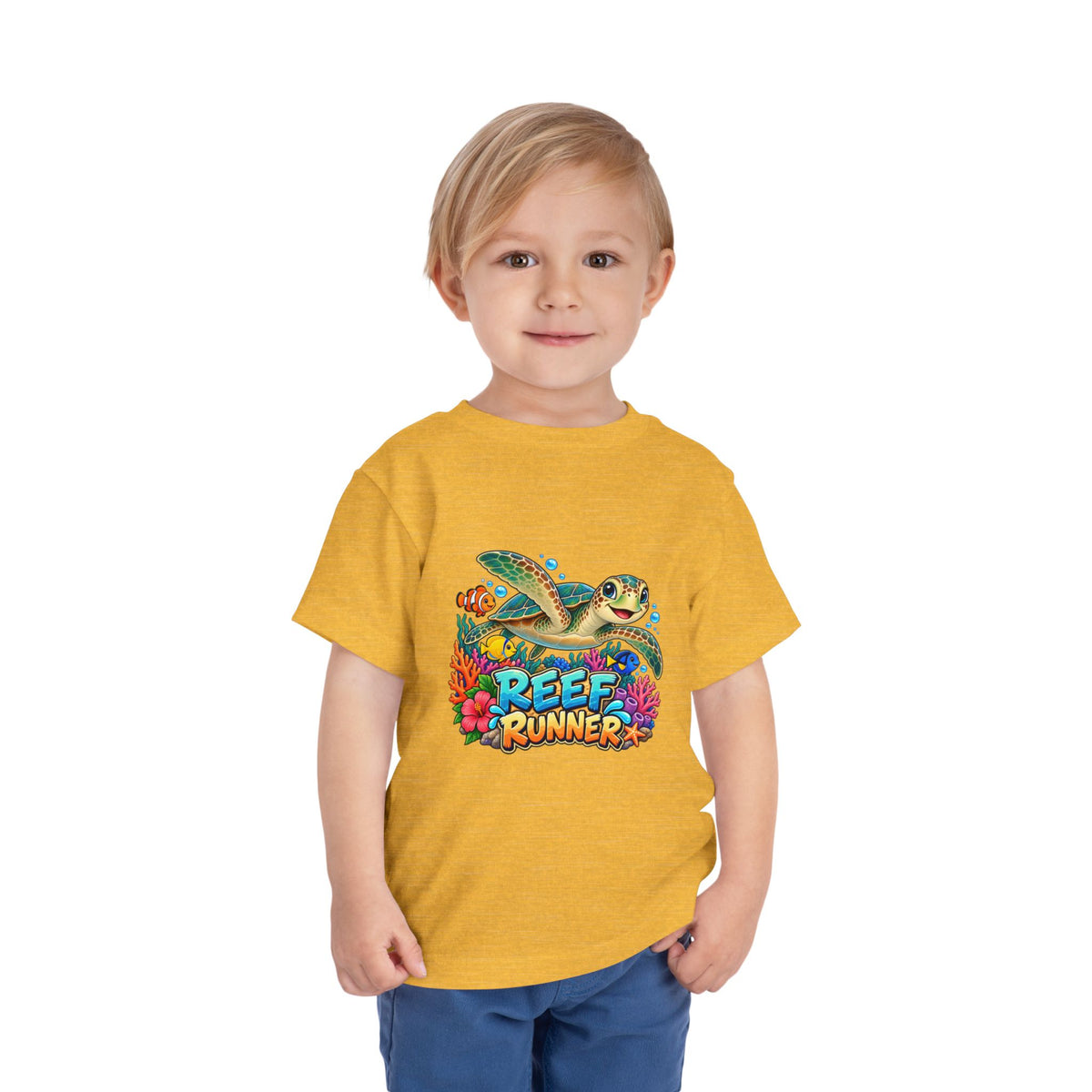 Reef Runner Toddler Tee — Sea Turtle Graphic Shirt for Kids