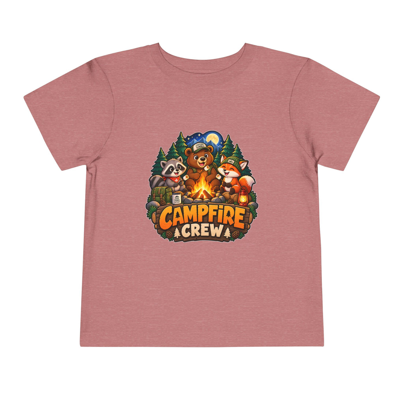 Toddler Tee — "Campfire Crew" Cute Woodland Animals Camping Shirt