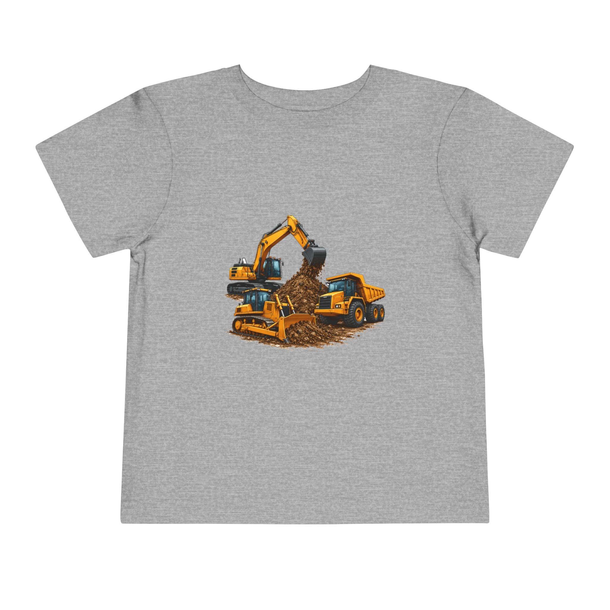 Toddler Tee — Construction Trucks Excavator & Dump Truck Graphic