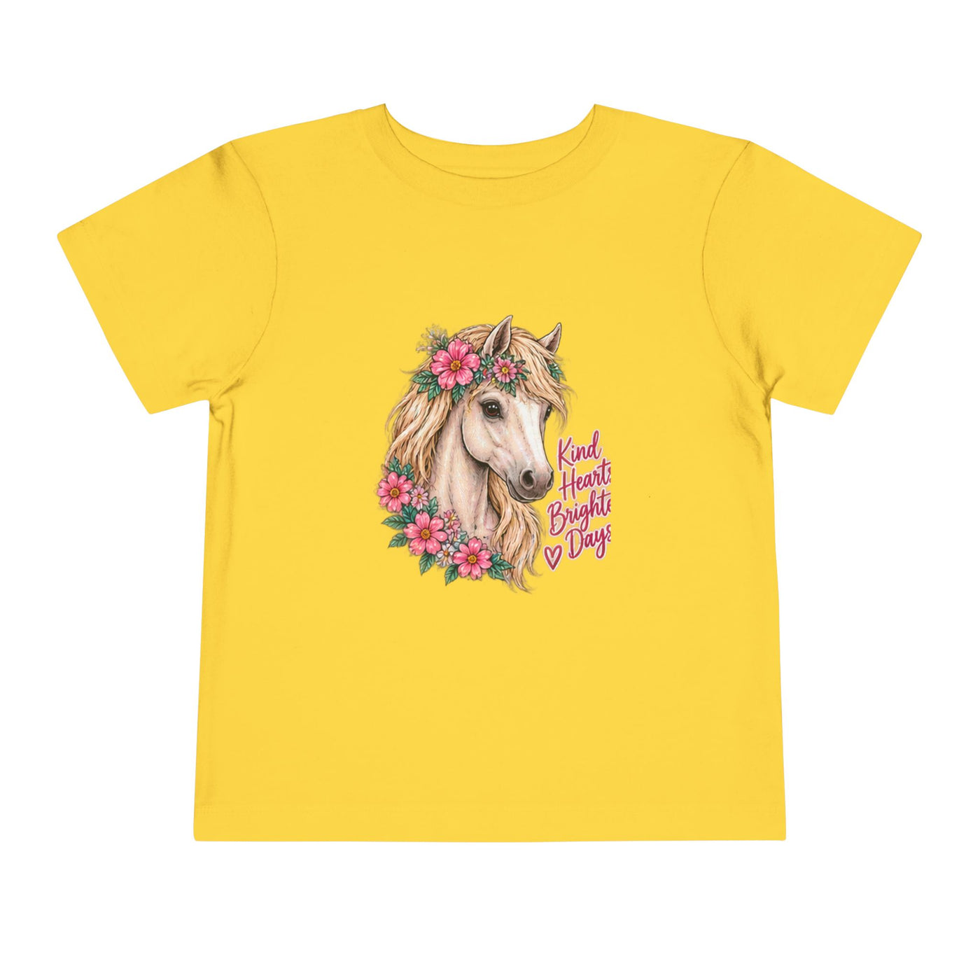 Toddler Tee — Floral Horse "Kind Hearts Bright Days" Cute Pony Shirt