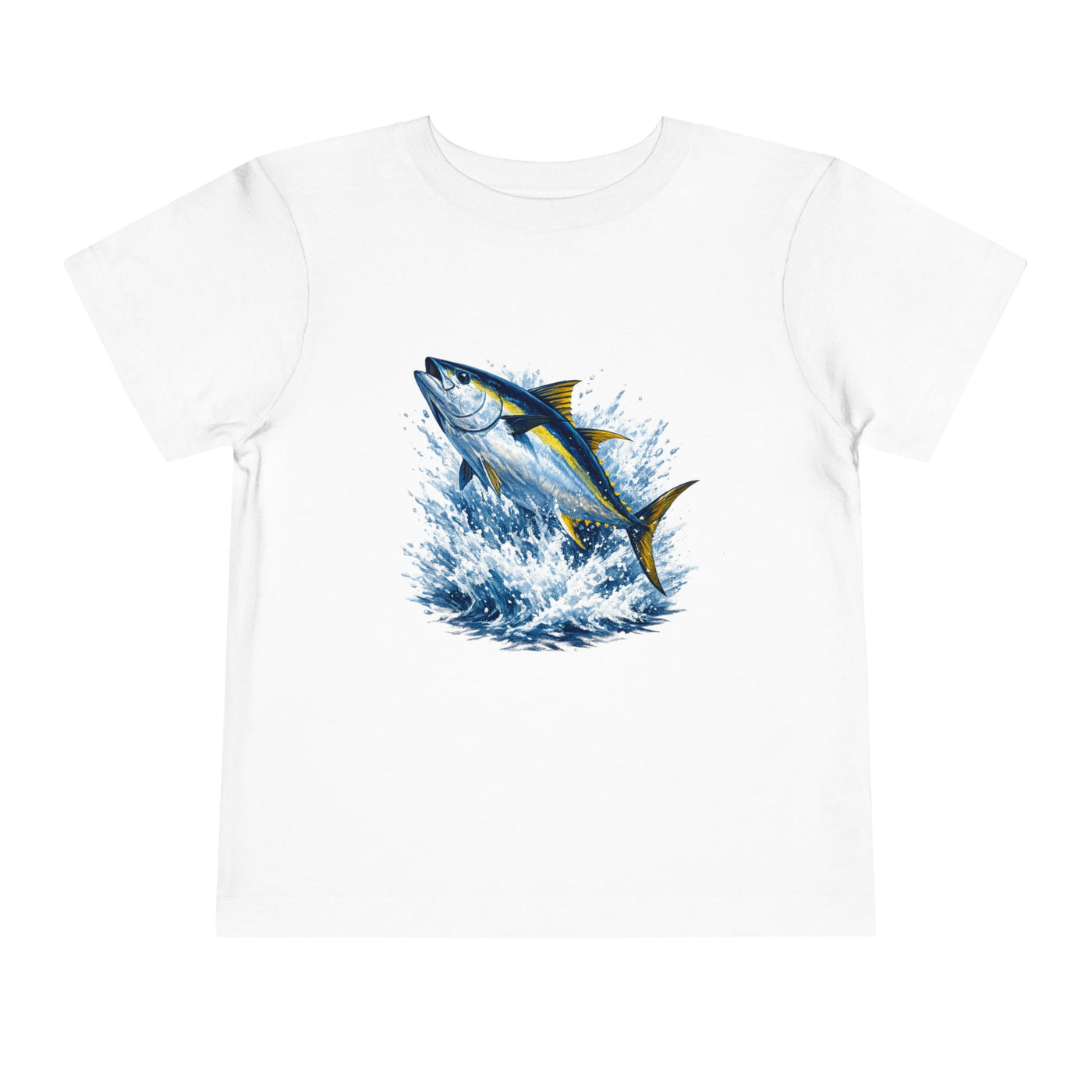 Toddler Tee — Leaping Yellowfin Tuna Splash Graphic