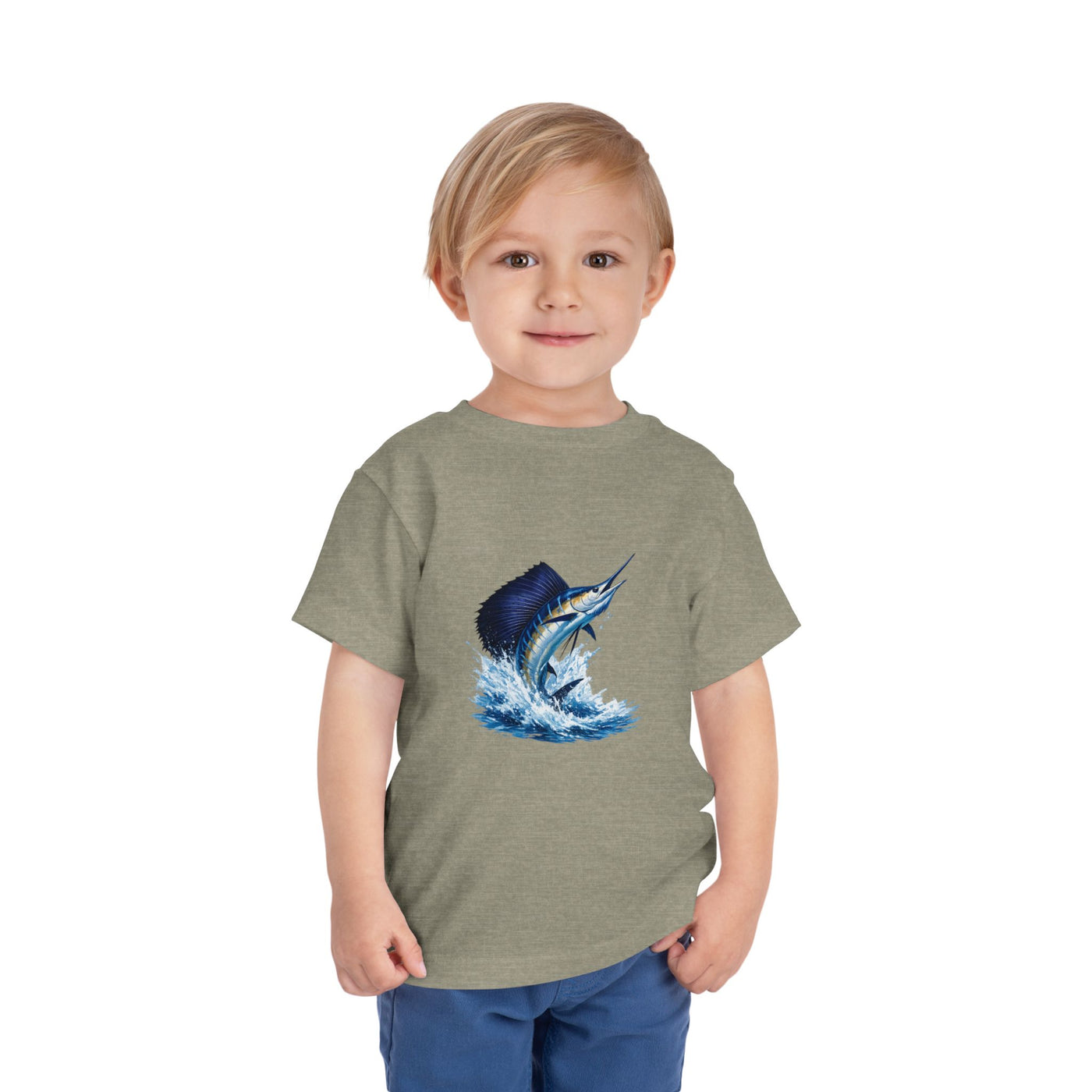 Toddler Tee – Blue Marlin Splash Fishing Shirt