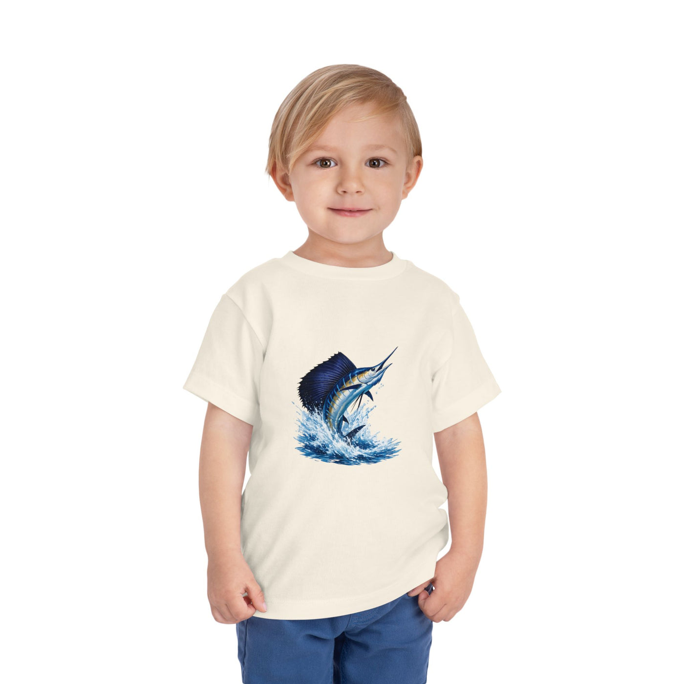 Toddler Tee – Blue Marlin Splash Fishing Shirt
