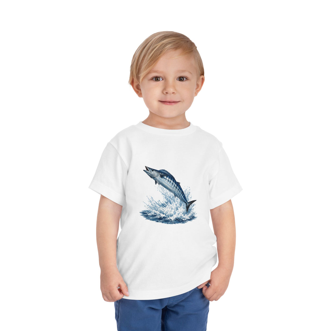 Toddler Tee - Blue Leaping Tuna Fish Graphic