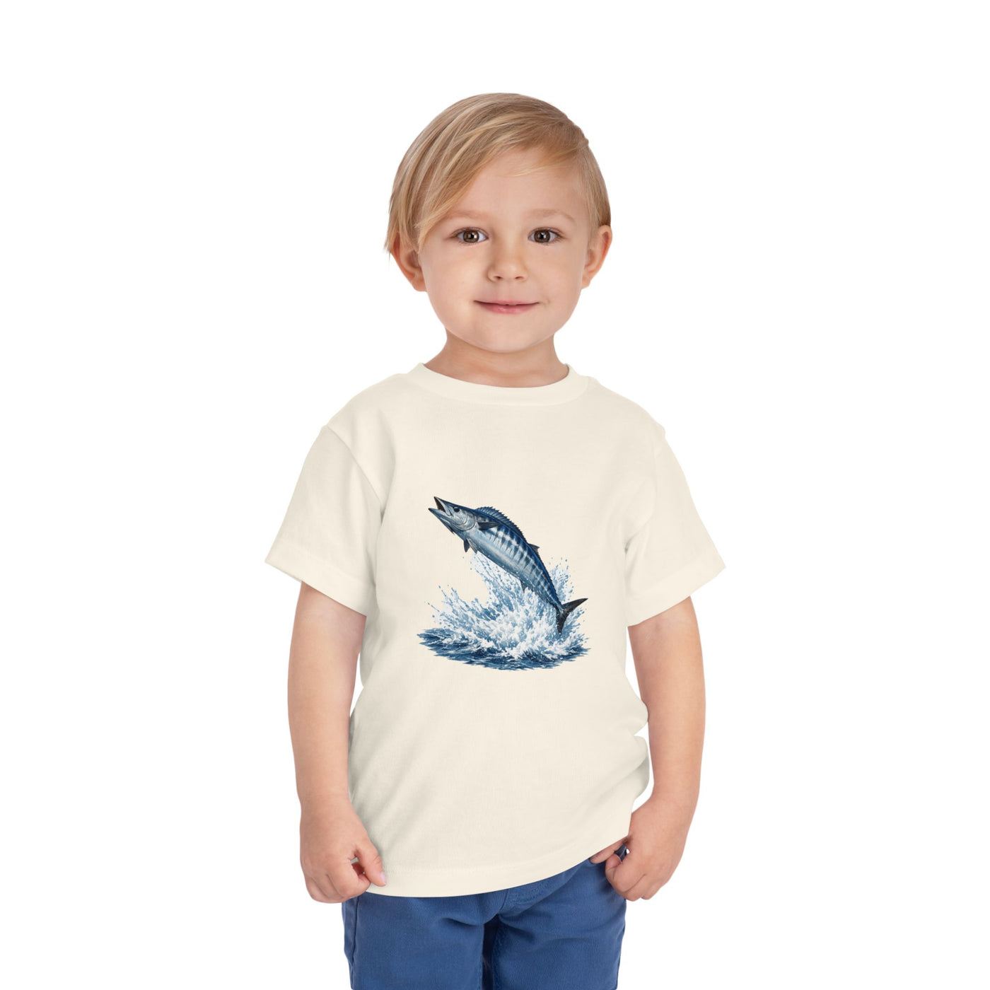 Toddler Tee - Blue Leaping Tuna Fish Graphic