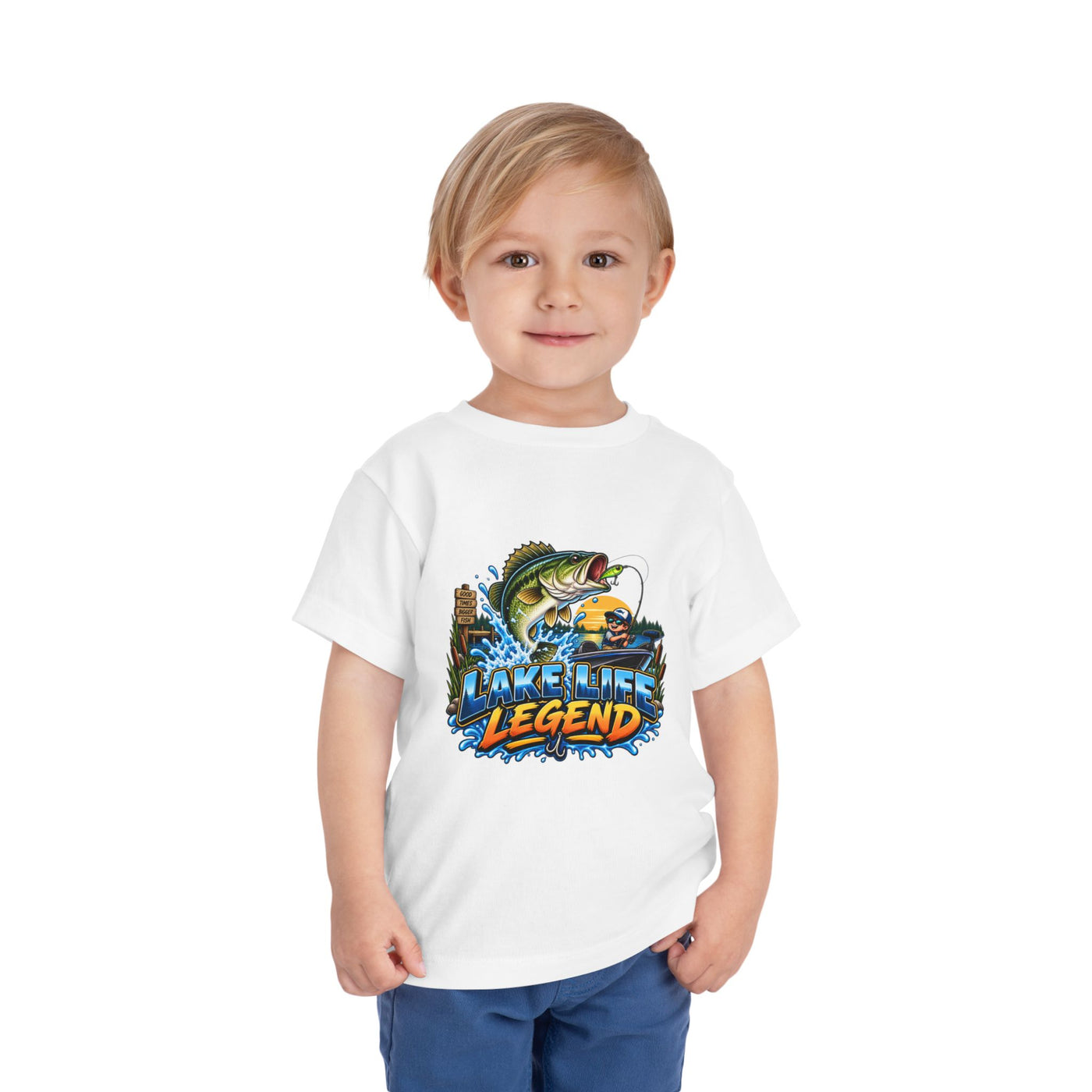 Toddler Tee — "Lake Life Legend" Fishing Graphic for Kids