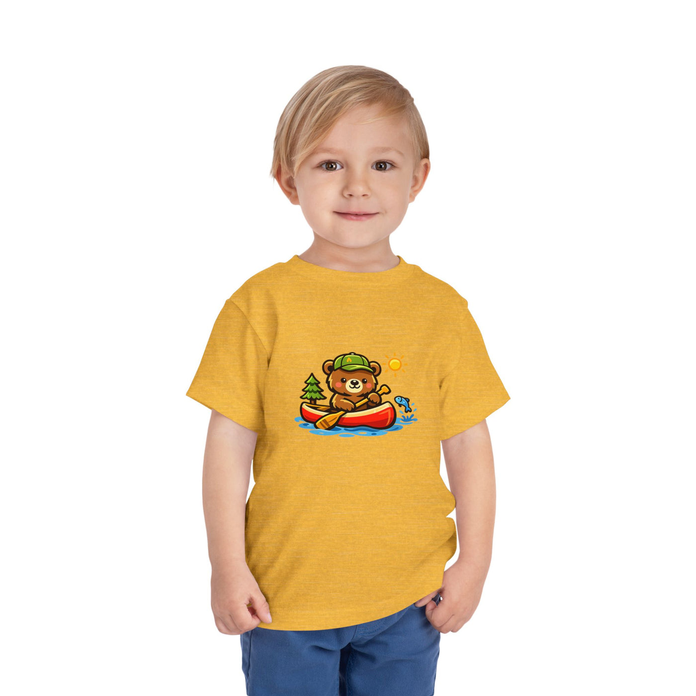 Toddler Tee — Cute Bear Canoeing Graphic Shirt | Kids Outdoor Adventure Top