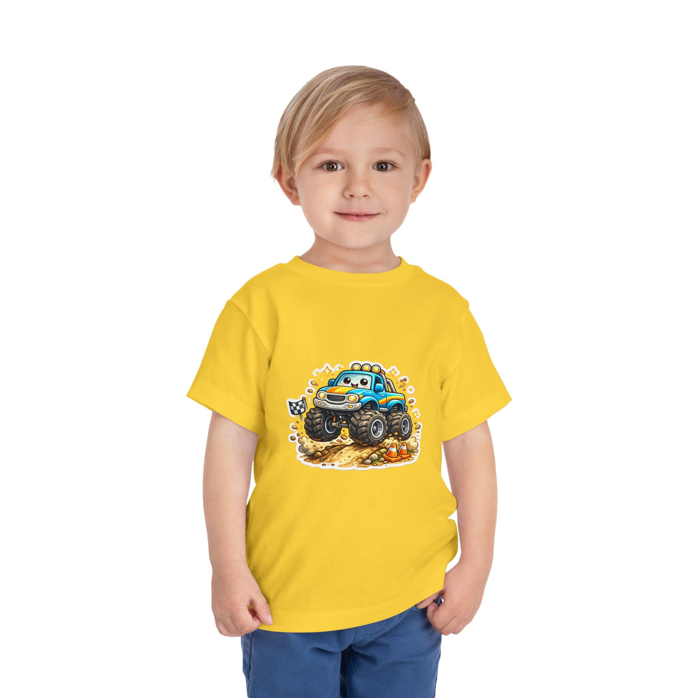 Toddler Monster Truck Tee – Cute Blue Off-Road Car Shirt for Kids