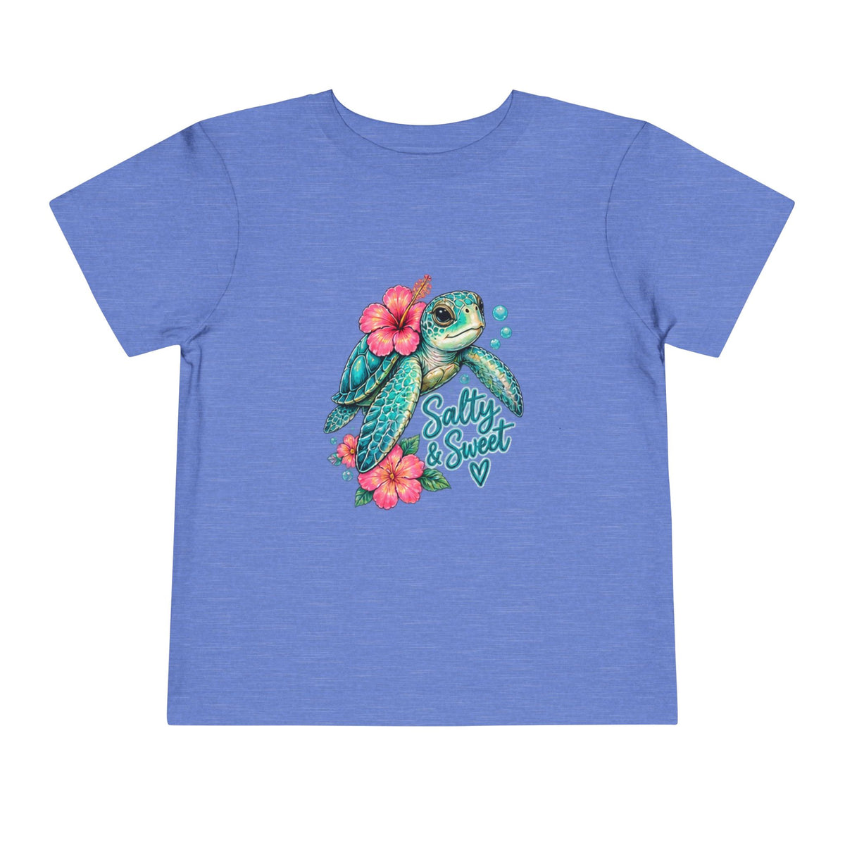 Toddler Tee — 'Salty & Sweet' Sea Turtle Floral Graphic