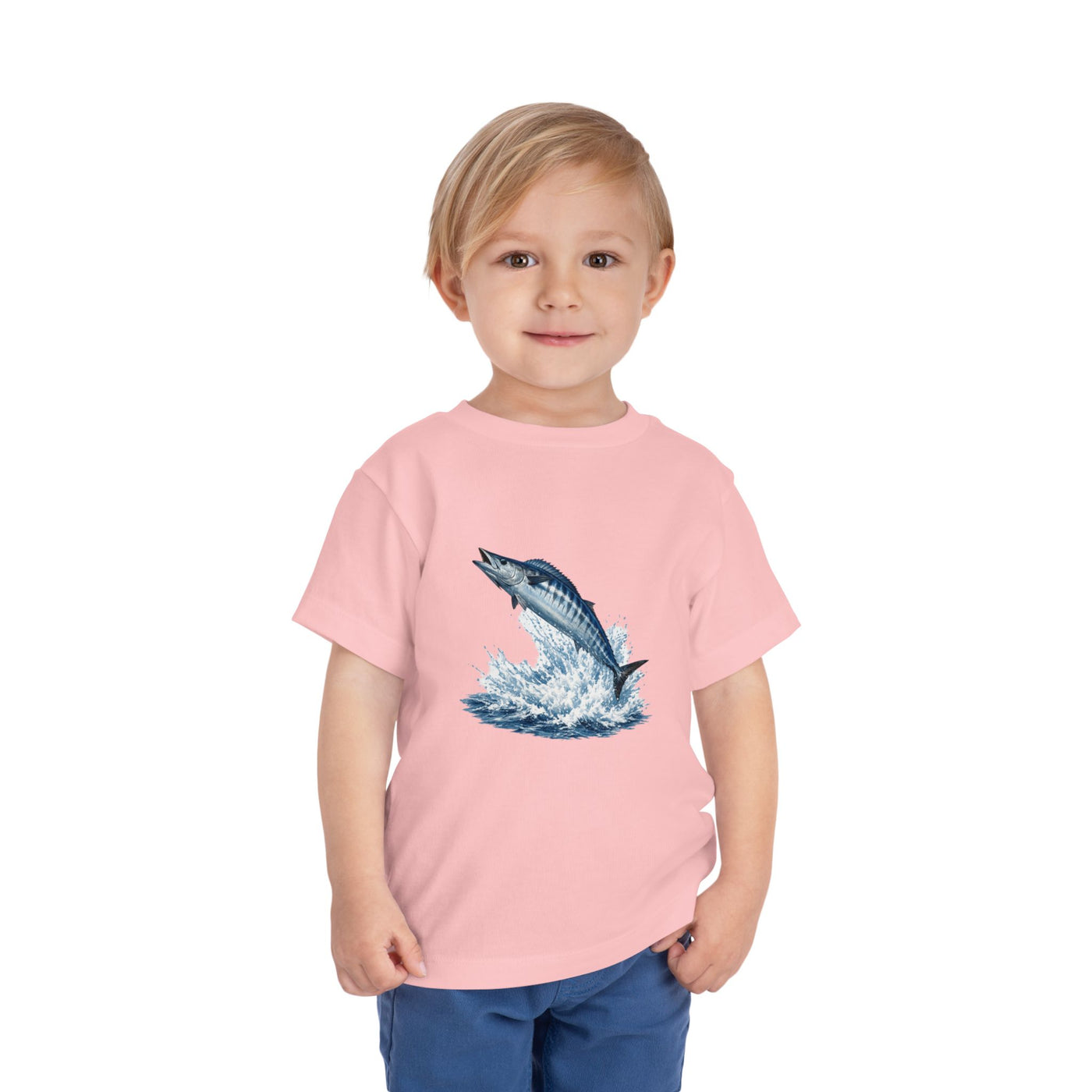 Toddler Tee - Blue Leaping Tuna Fish Graphic