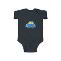 Baby Car Bodysuit – Cute Blue & Yellow Car Infant Onesie