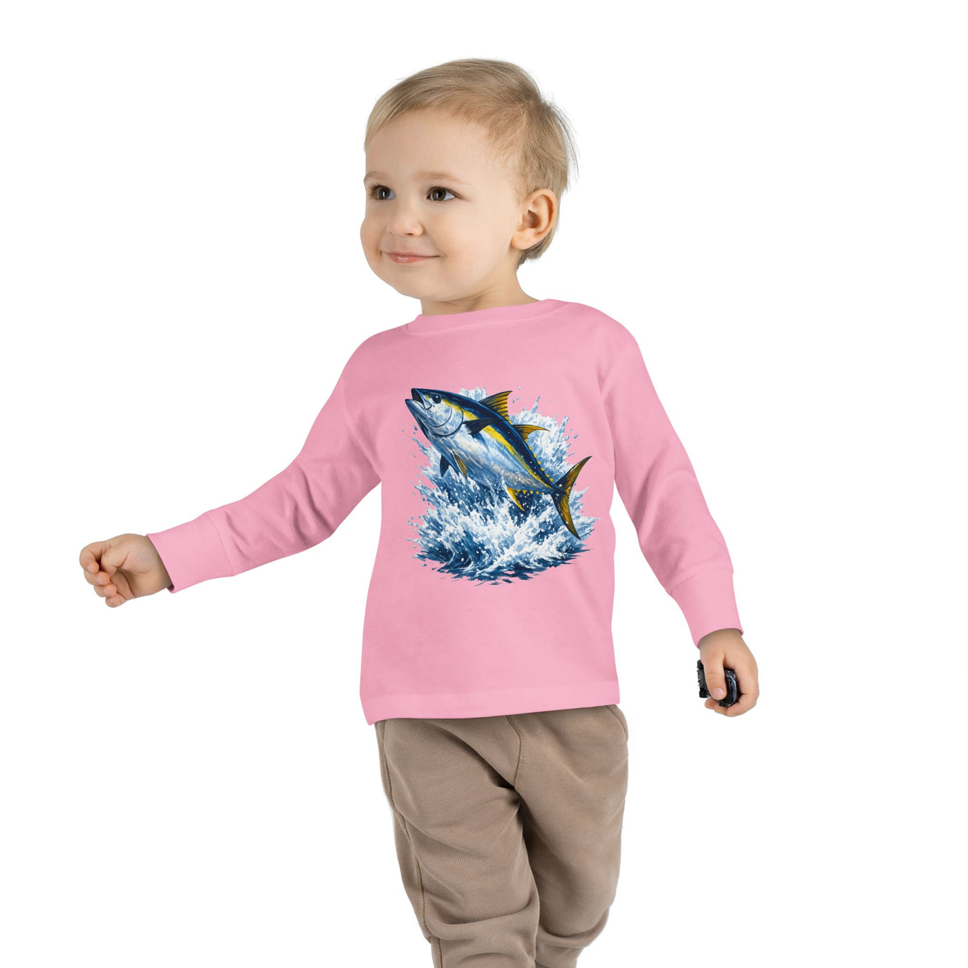 Toddler Long Sleeve Tee - Bluefin Tuna Splash Graphic