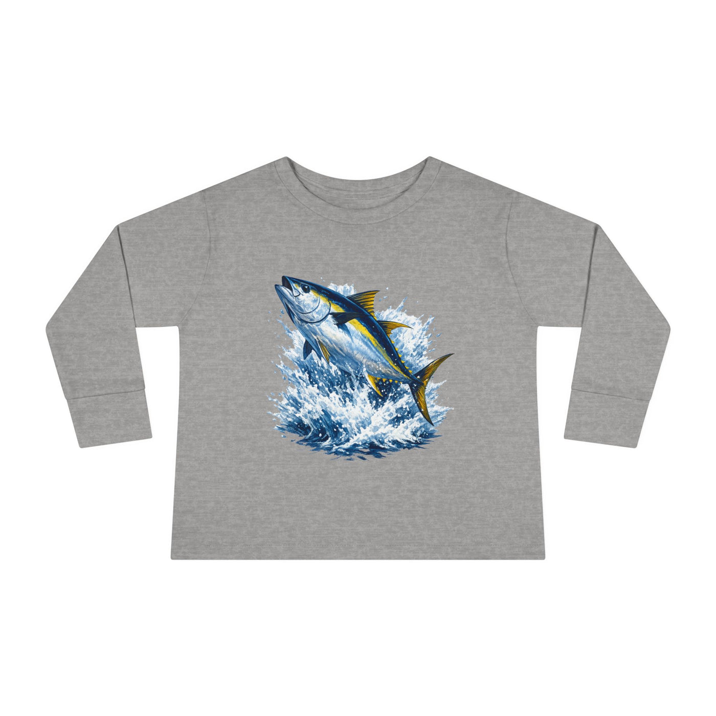 Toddler Long Sleeve Tee - Bluefin Tuna Splash Graphic