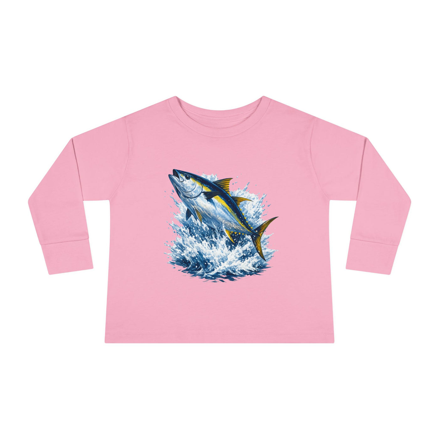 Toddler Long Sleeve Tee - Bluefin Tuna Splash Graphic