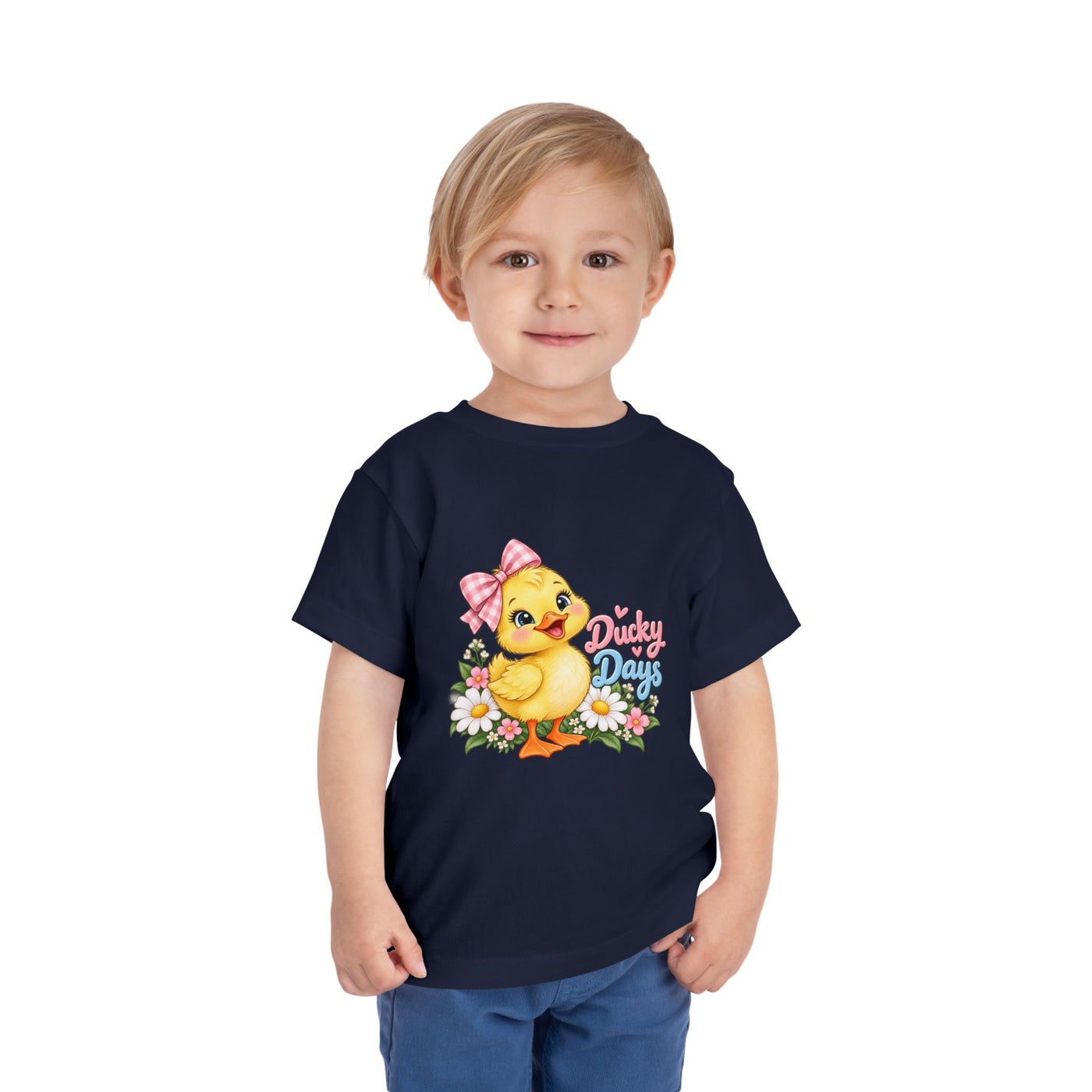 Toddler Tee — "Ducky Days" Cute Duckling Floral Baby Shirt