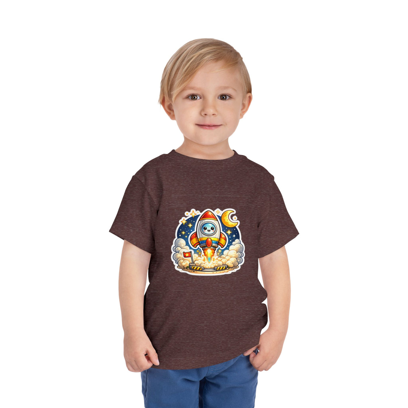 Toddler Tee — Cute Rocket Astronaut Launch Graphic
