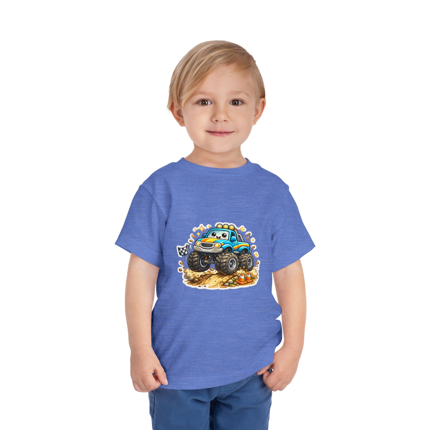 Toddler Monster Truck Tee – Cute Blue Off-Road Car Shirt for Kids
