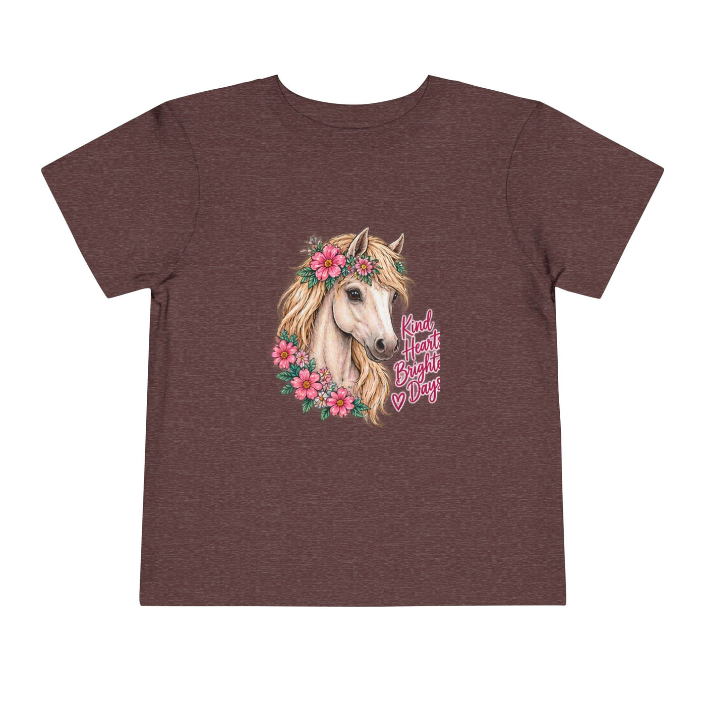 Toddler Tee — Floral Horse "Kind Hearts Bright Days" Cute Pony Shirt