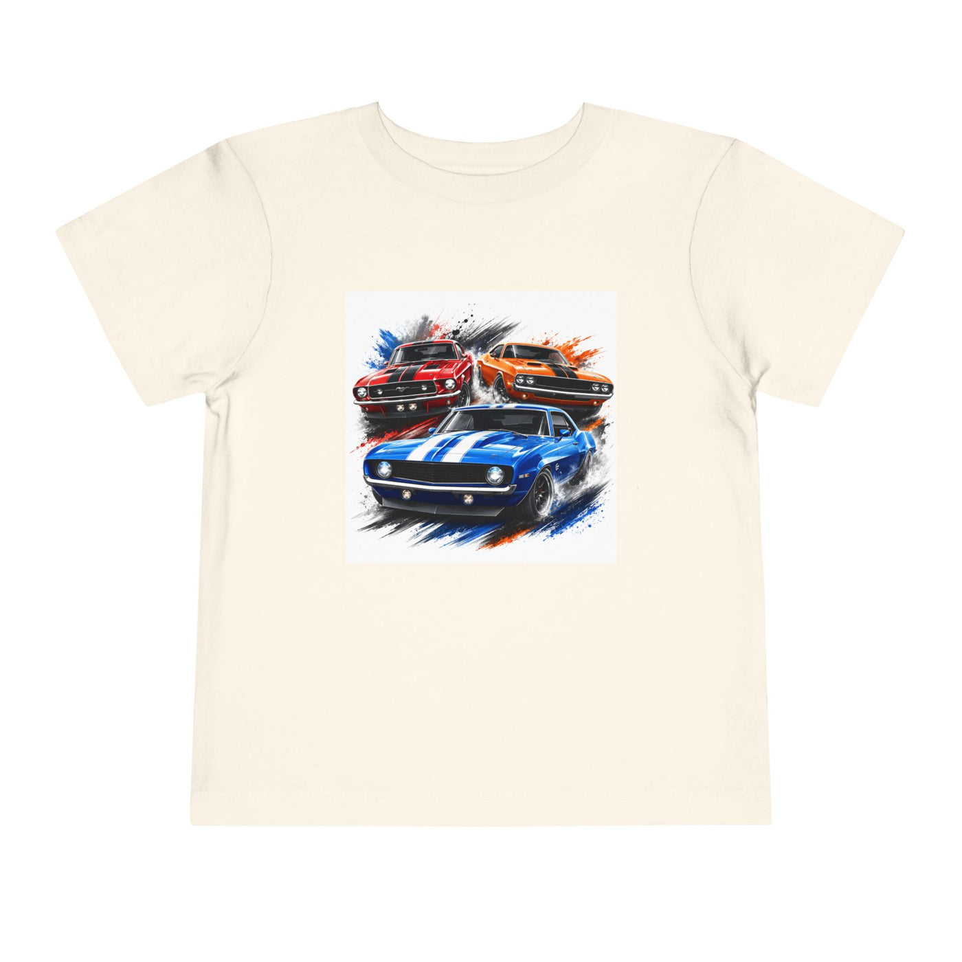 Toddler Tee — Classic Muscle Cars Race Graphic