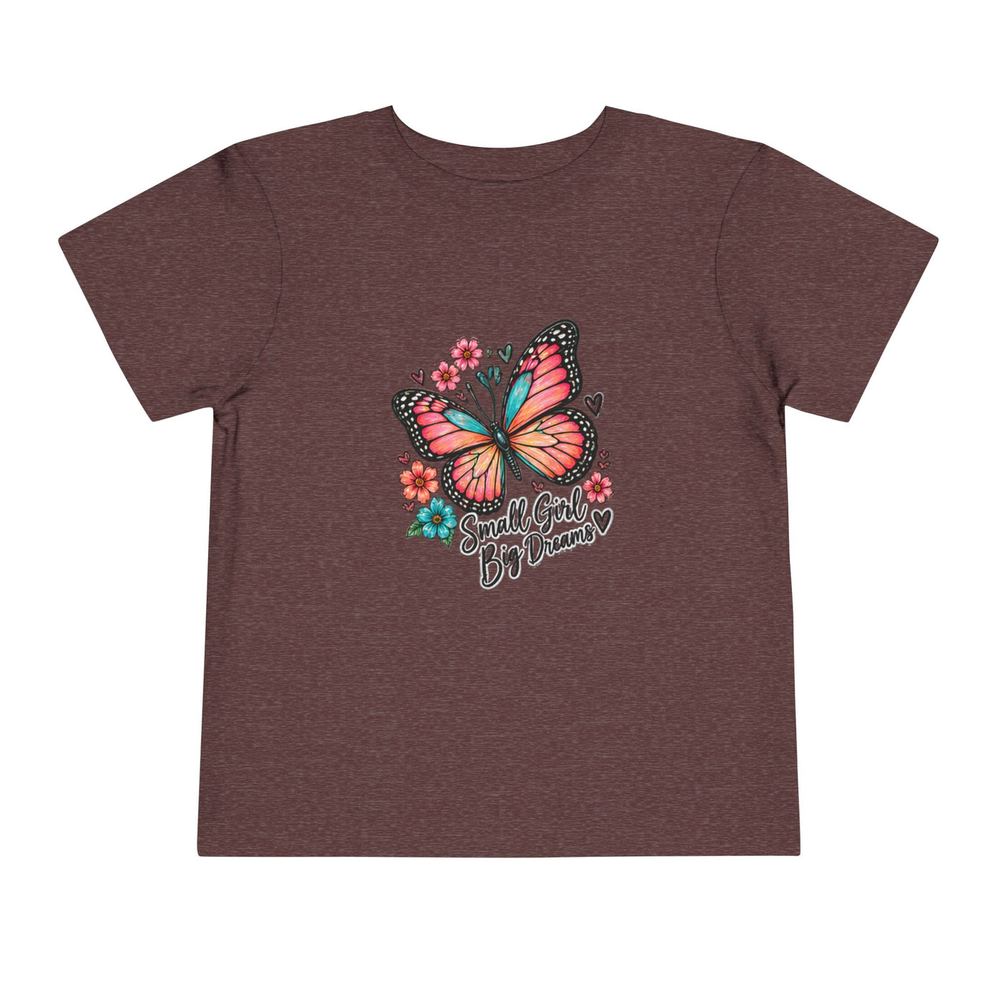 Toddler Tee — "Small Girl Big Dreams" Butterfly Floral Shirt