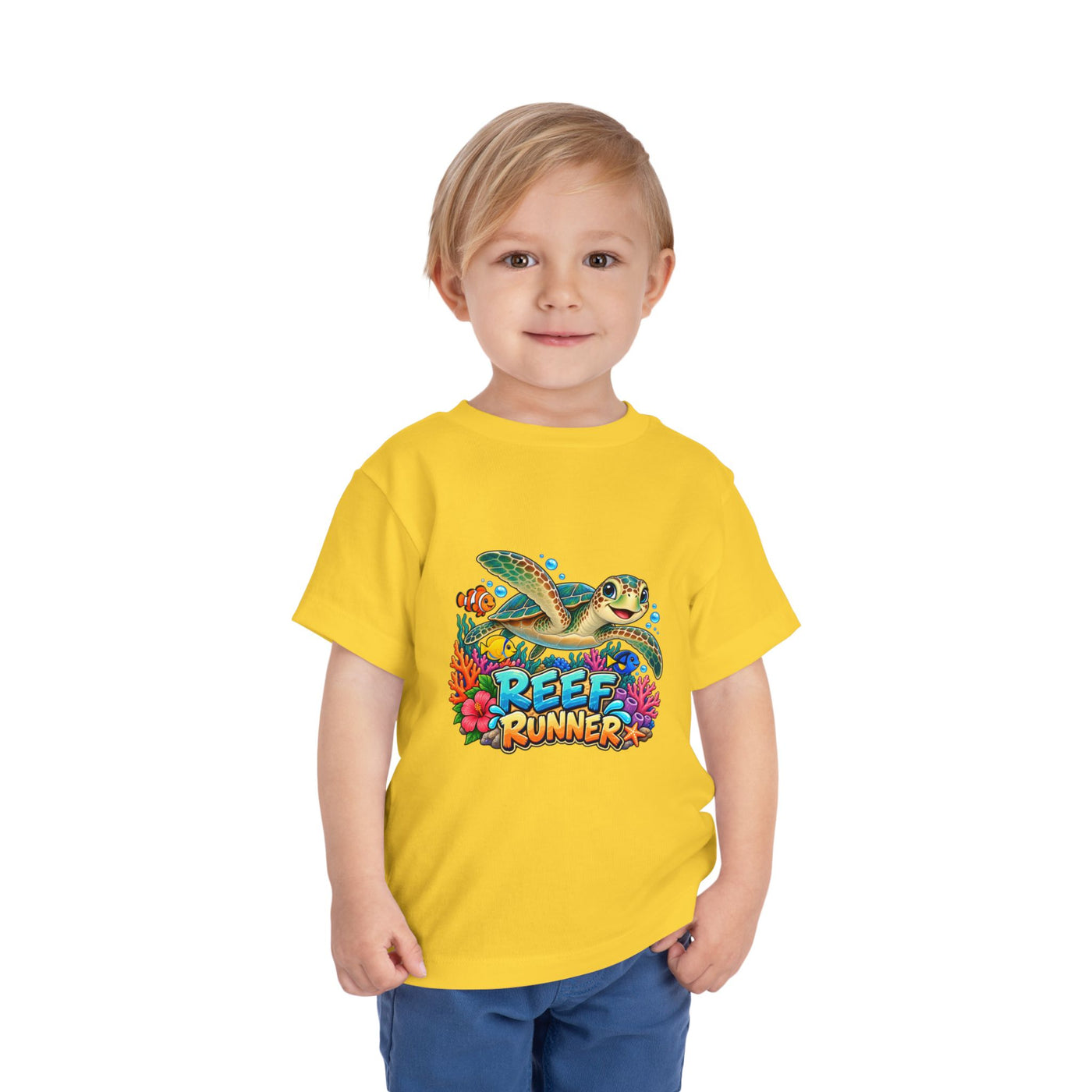 Reef Runner Toddler Tee — Sea Turtle Graphic Shirt for Kids