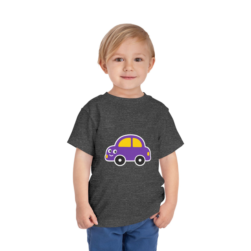 Toddler Tee — Cute Purple Cartoon Car Shirt for Kids