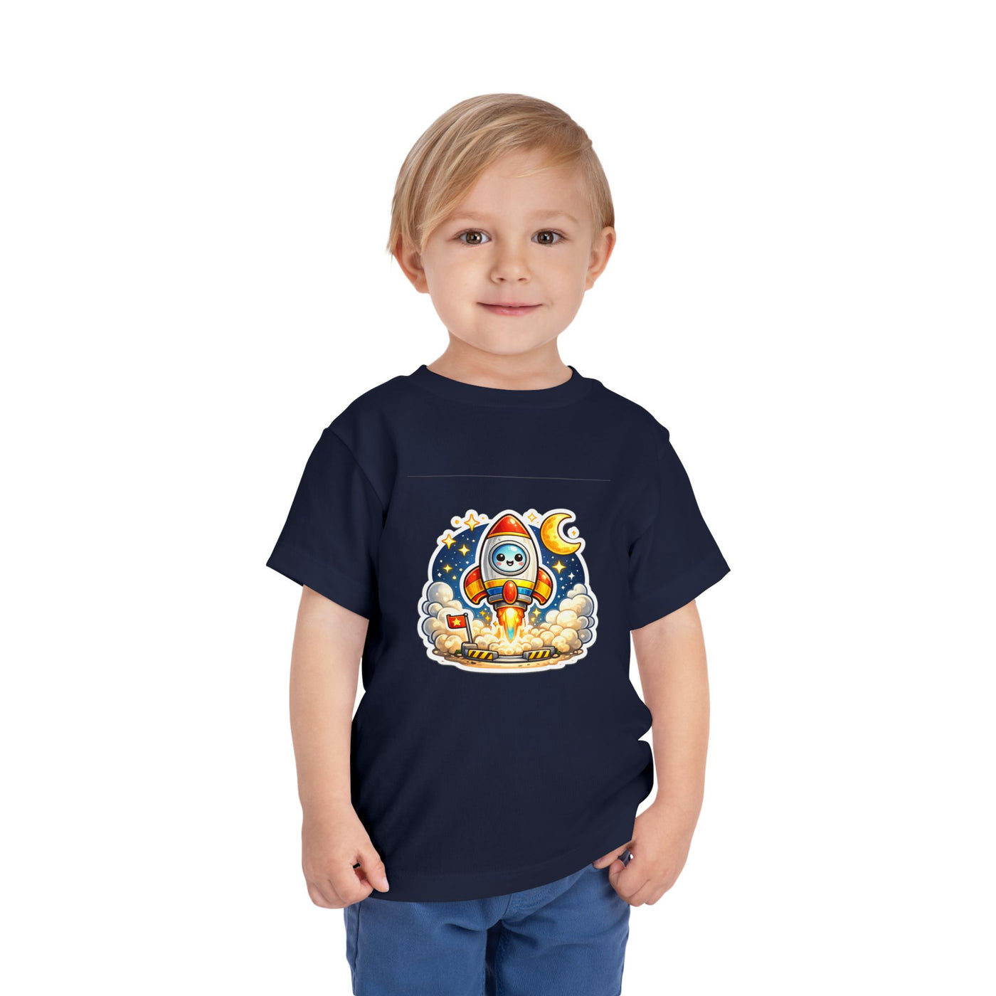 Toddler Tee — Cute Rocket Astronaut Launch Graphic