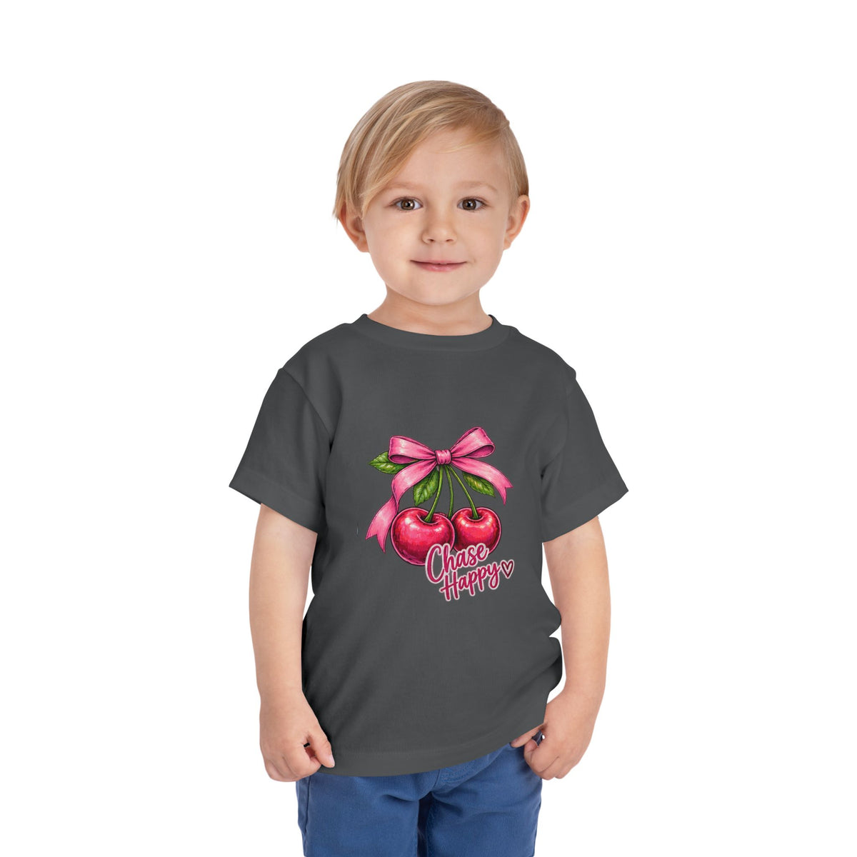 Toddler Tee - "Chase Happy" Cherries Graphic