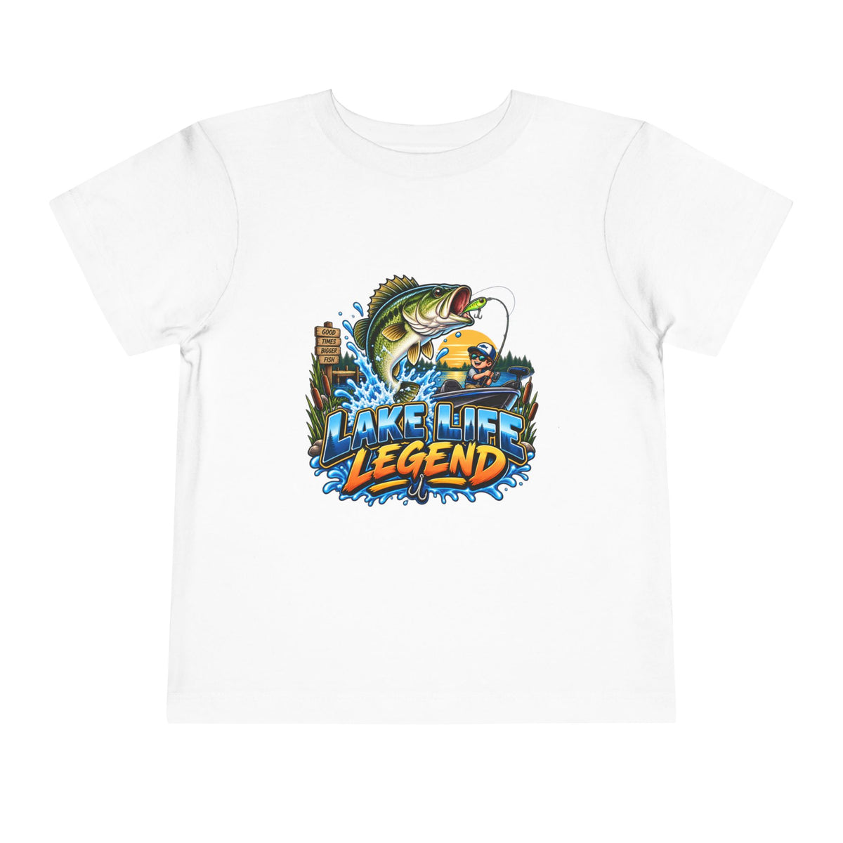 Toddler Tee — "Lake Life Legend" Fishing Graphic for Kids