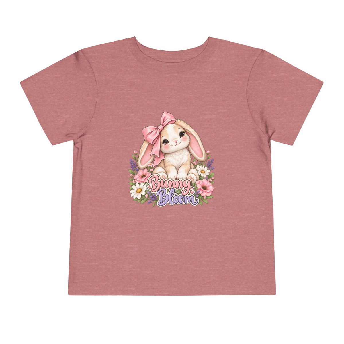 Toddler Tee — "Bunny Bloom" Cute Bunny with Flowers