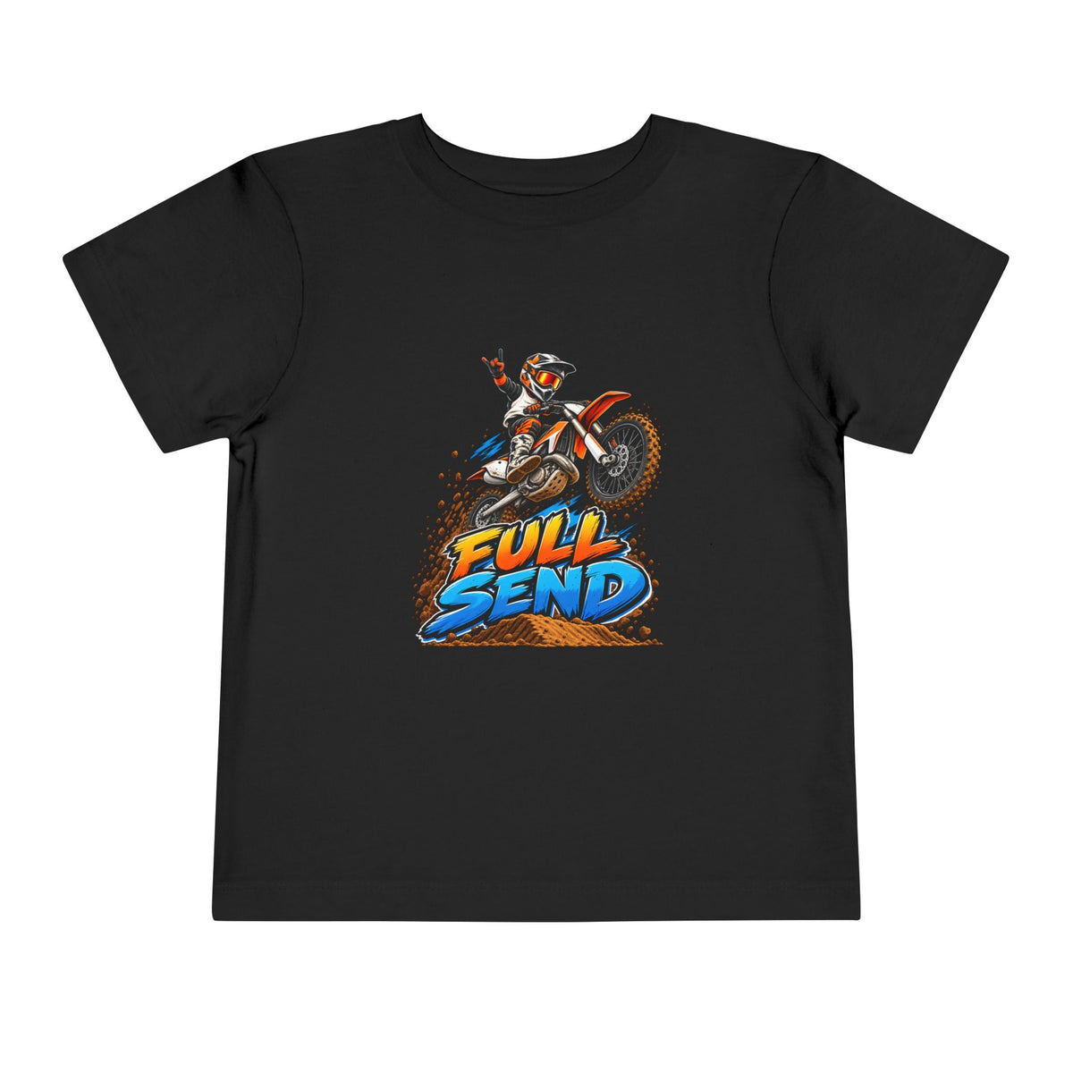 Toddler Tee — "Full Send" Dirt Bike Graphic