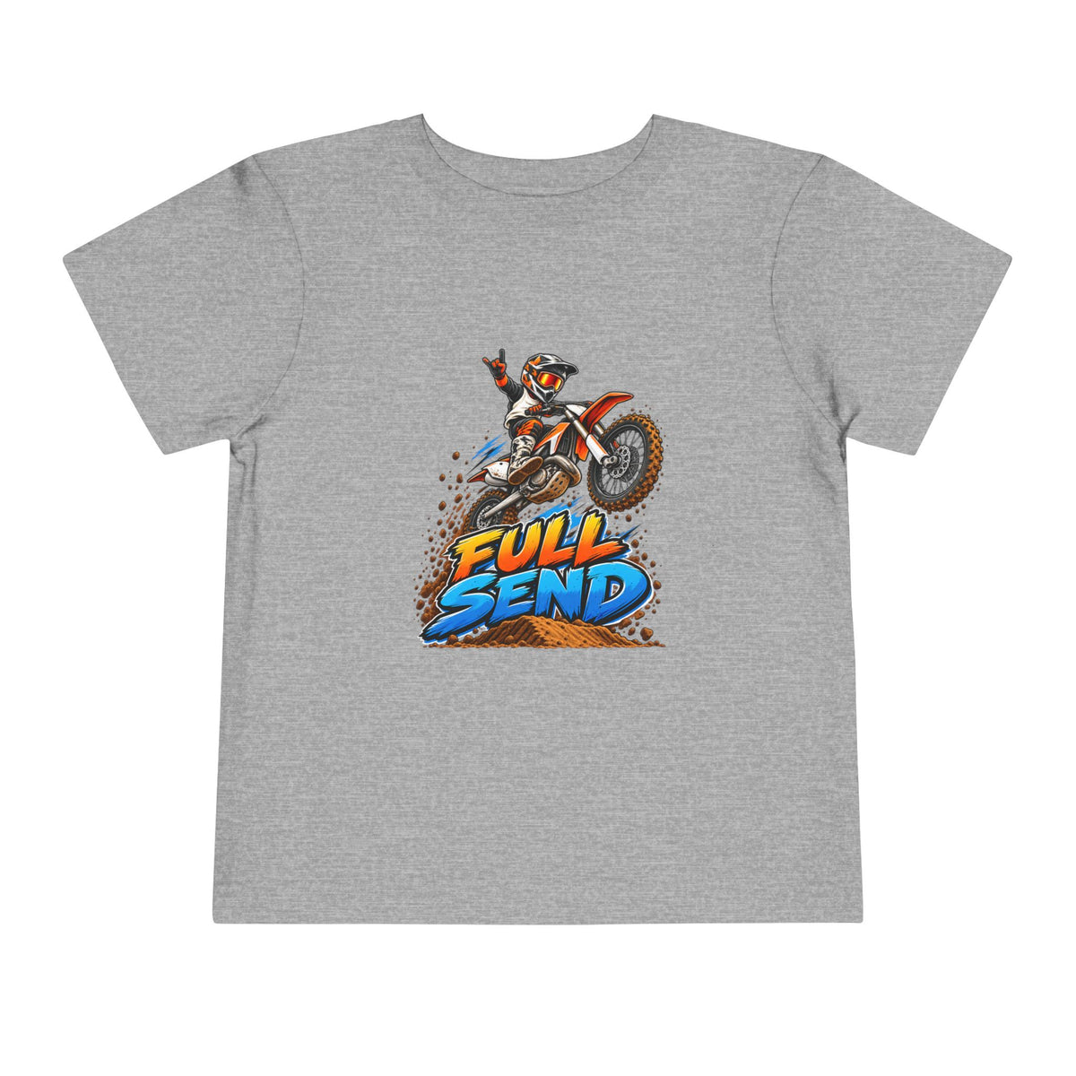 Toddler Tee — "Full Send" Dirt Bike Graphic