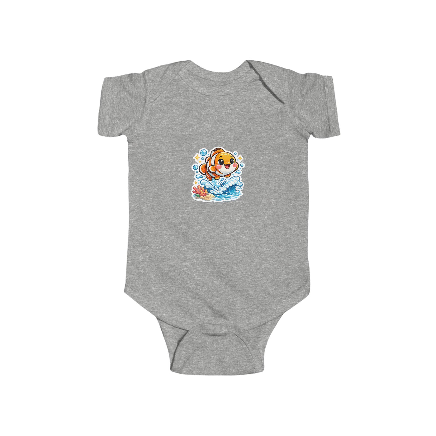 Baby Onesie with Cute Surfing Puppy Illustration – Infant Bodysuit