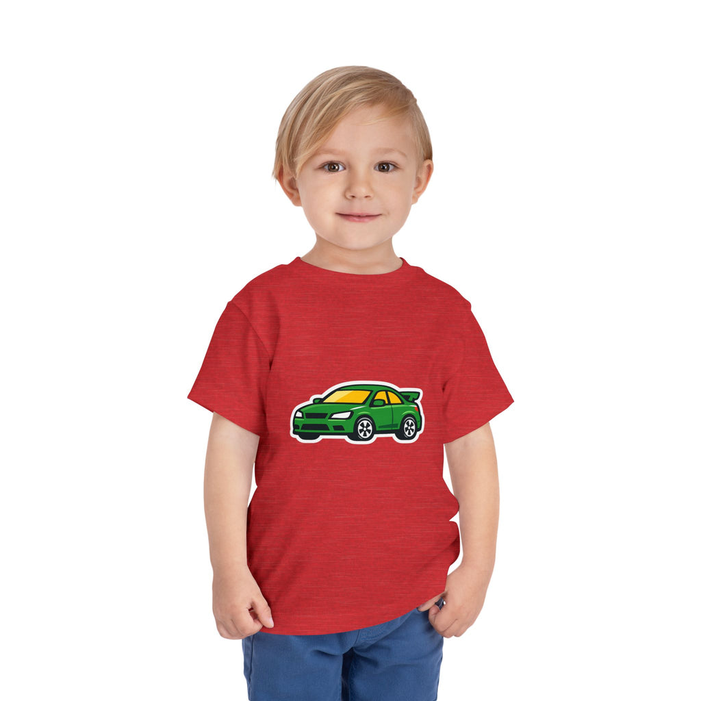 Toddler Tee — Green Race Car Graphic