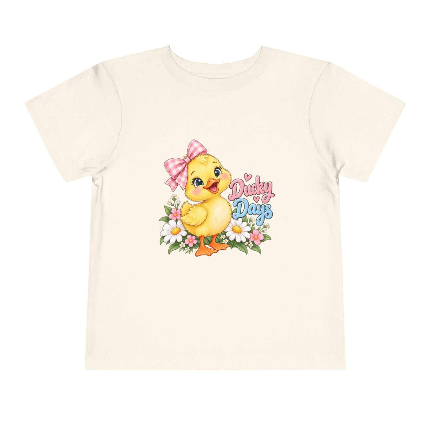 Toddler Tee — "Ducky Days" Cute Duckling Floral Baby Shirt