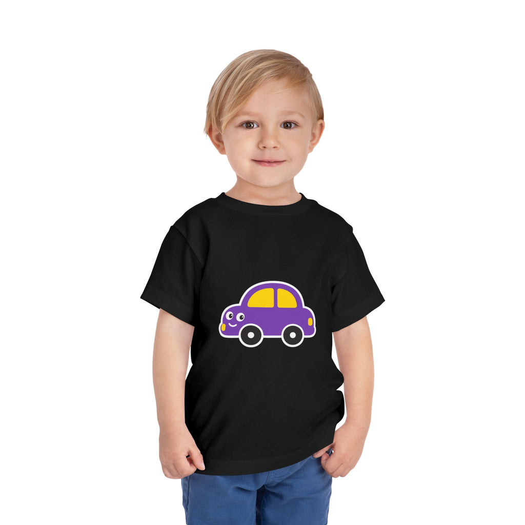Toddler Tee — Cute Purple Cartoon Car Shirt for Kids