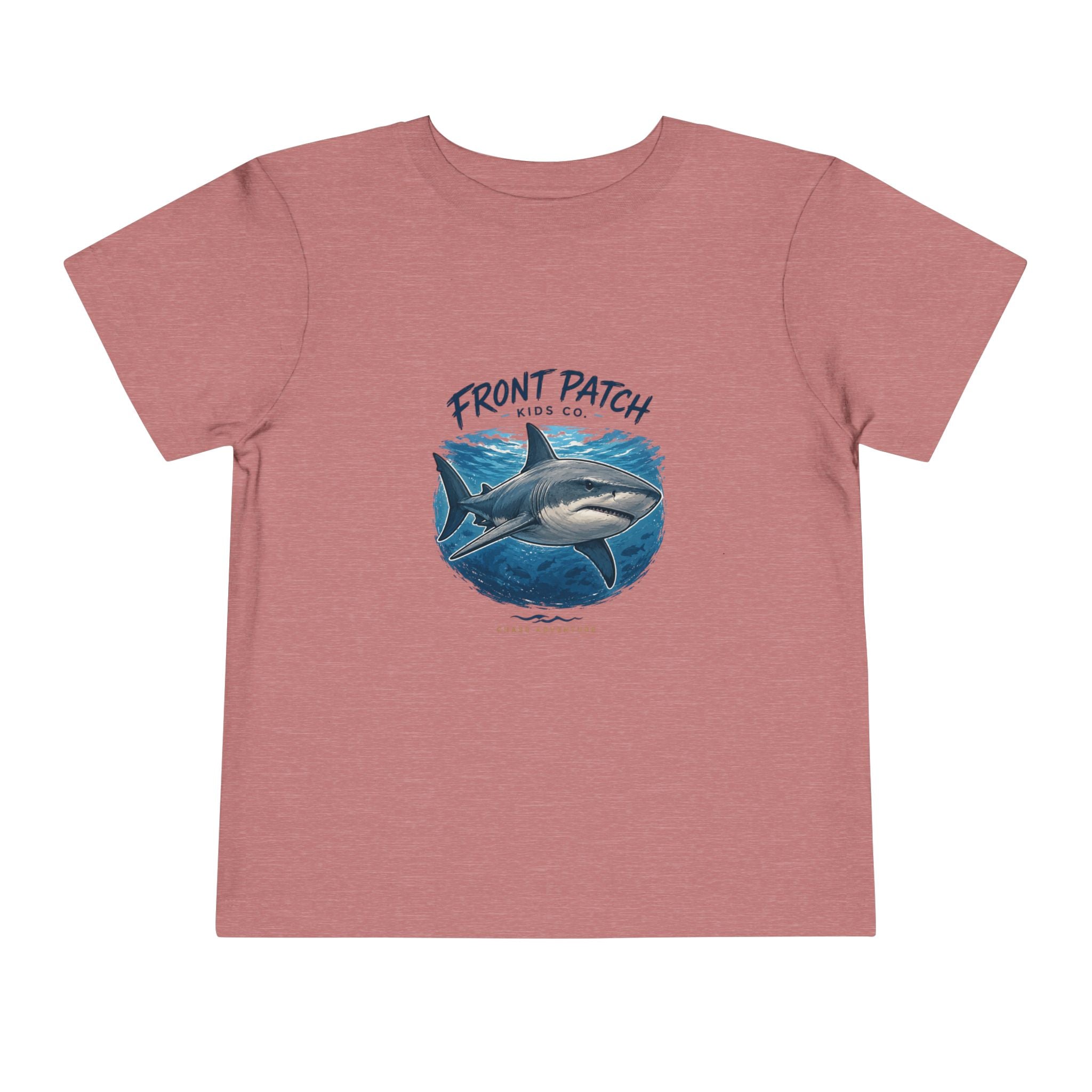 Toddler Shark Tee - "Front Patch" Ocean Shark Graphic Kids Shirt