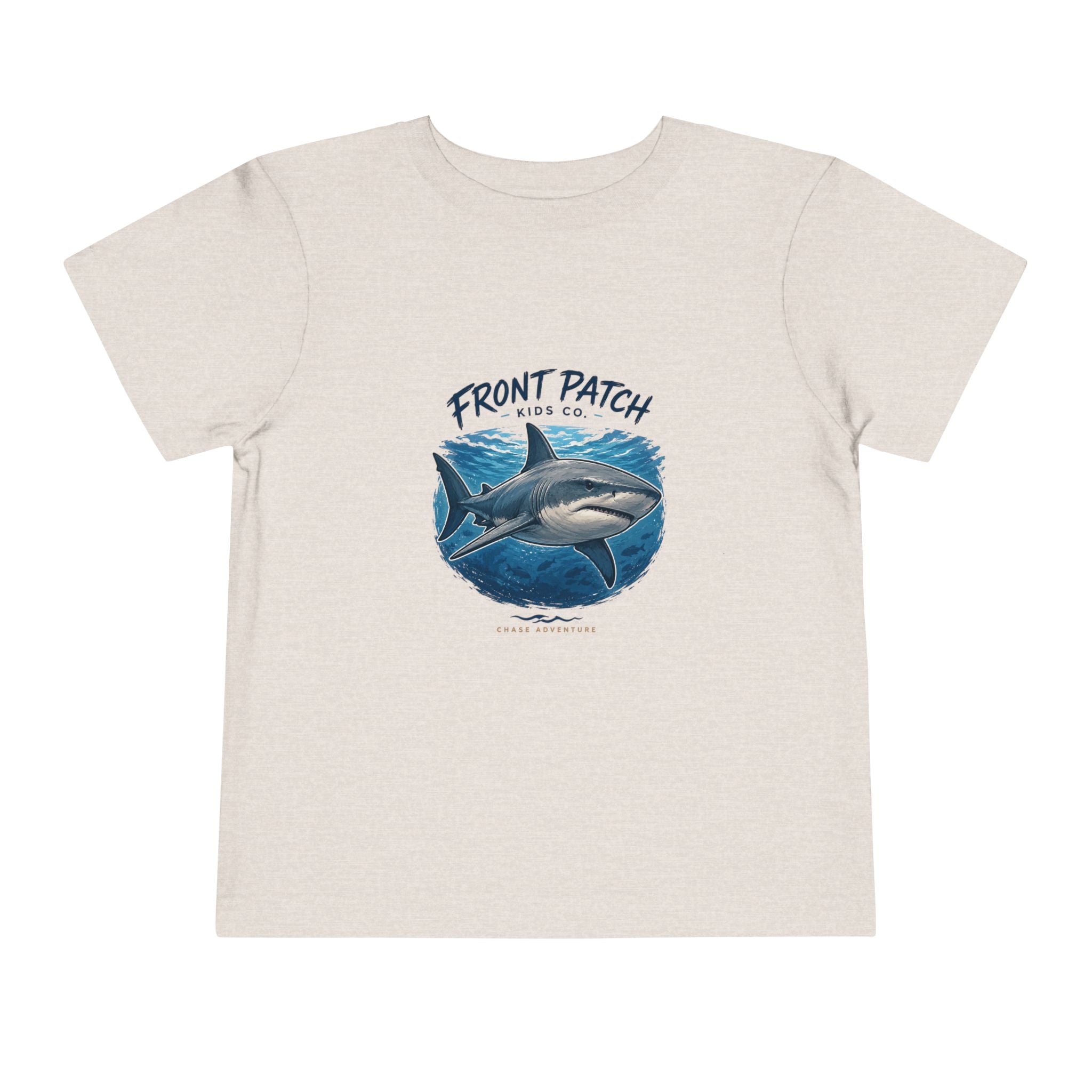 Toddler Shark Tee - "Front Patch" Ocean Shark Graphic Kids Shirt