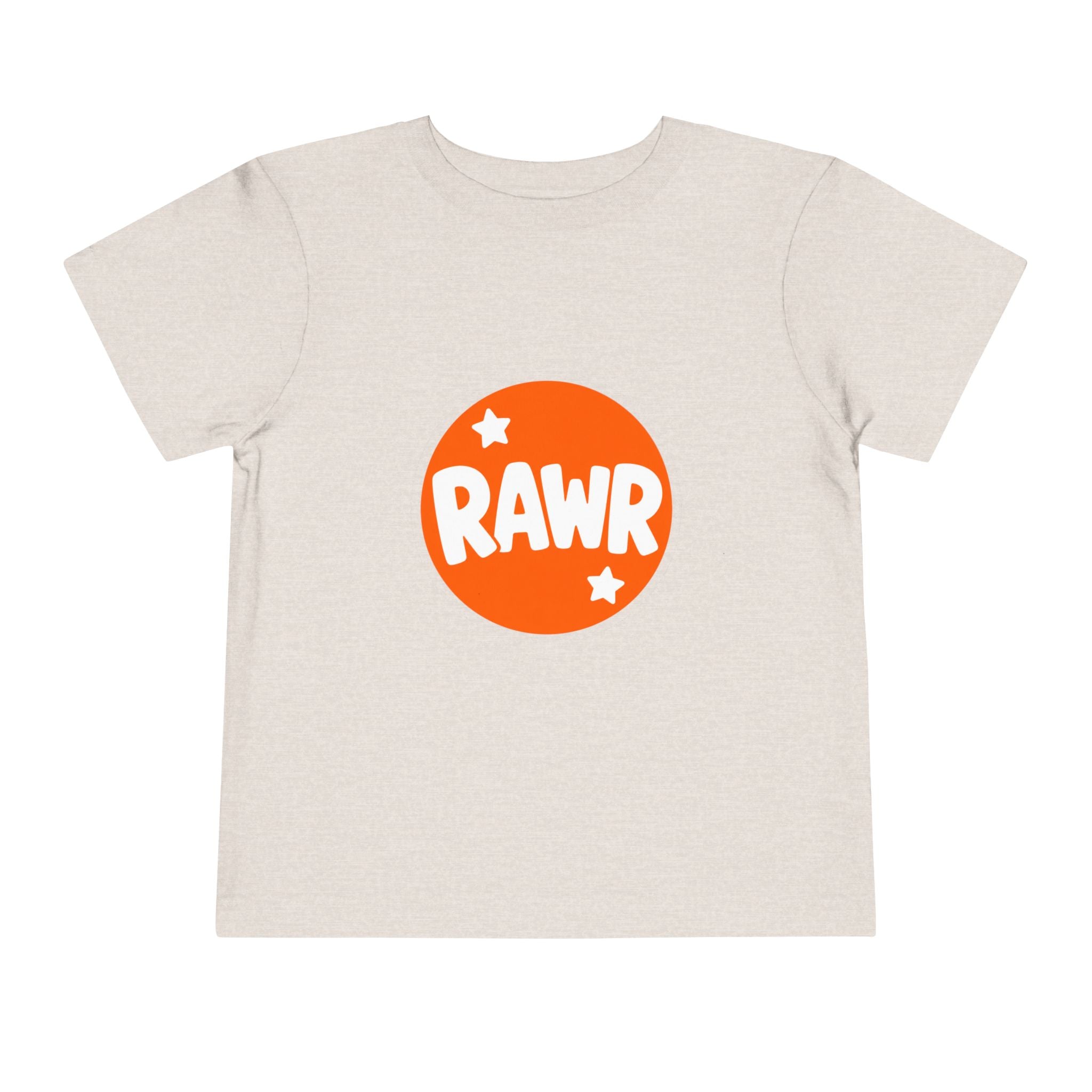 Toddler Tee — "RAWR" Orange Circle Graphic