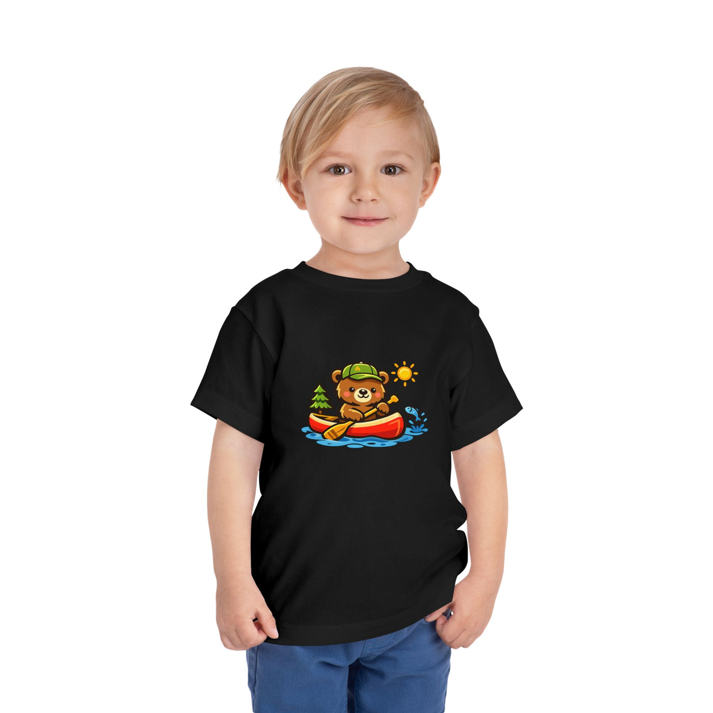 Toddler Tee — Cute Bear Canoeing Graphic Shirt | Kids Outdoor Adventure Top