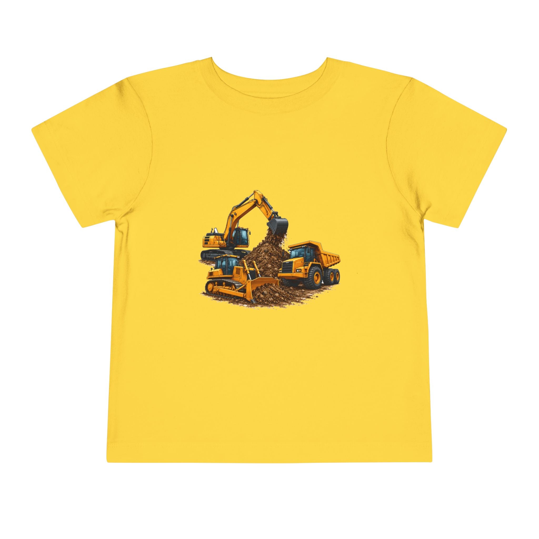 Toddler Tee — Construction Trucks Excavator & Dump Truck Graphic