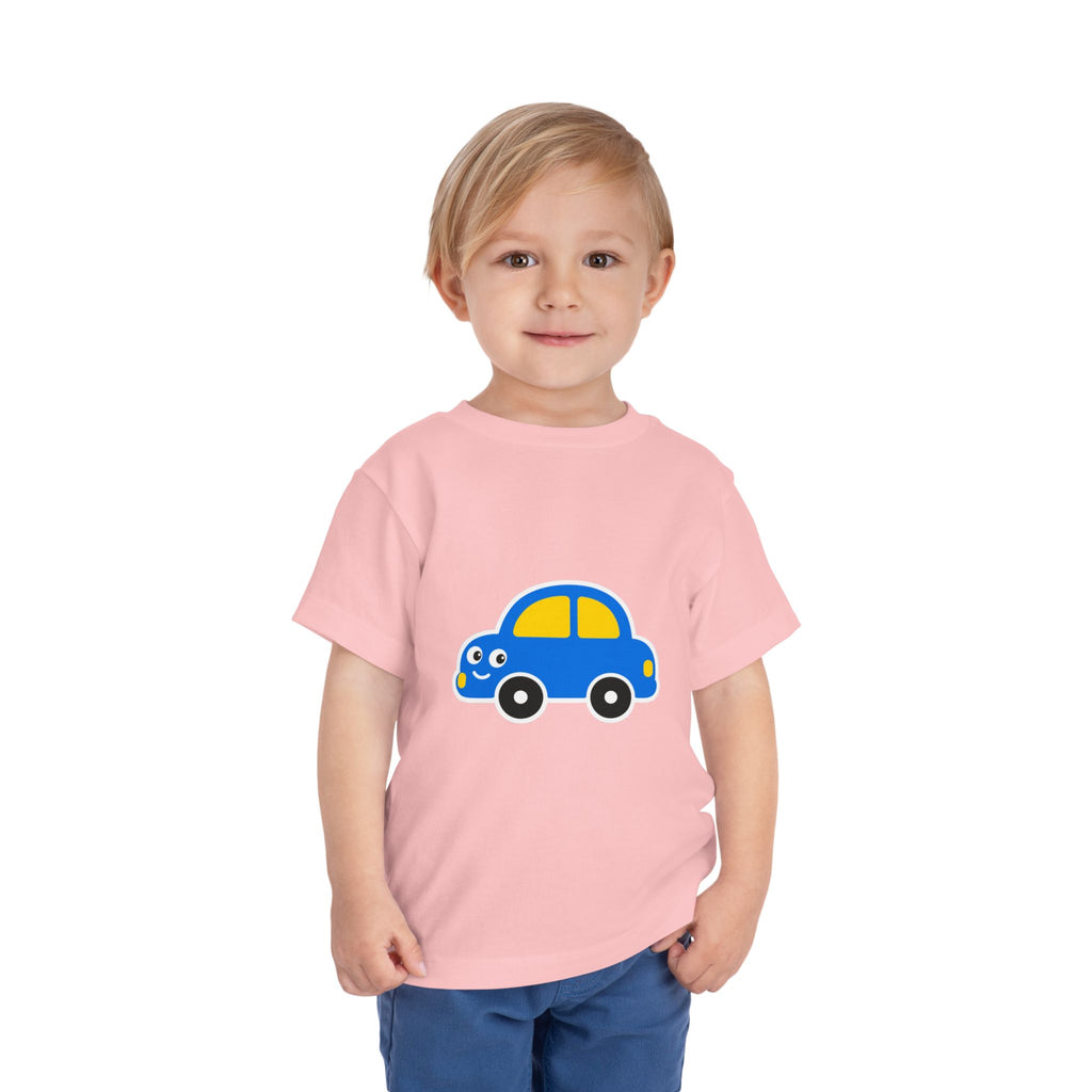 Toddler Tee — Cute Blue Cartoon Car Graphic