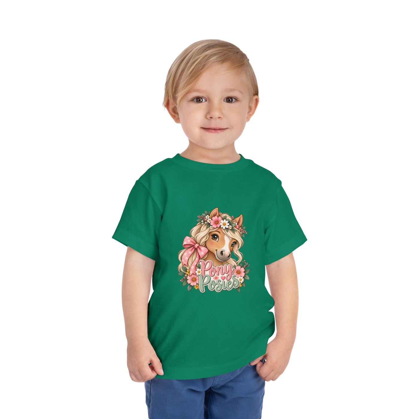Toddler Tee — Floral Corgi "Pony Posse" Cute Dog Graphic