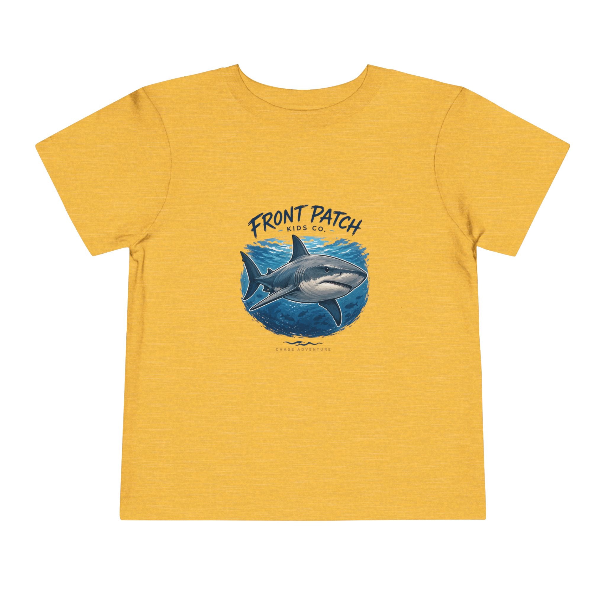 Toddler Shark Tee - "Front Patch" Ocean Shark Graphic Kids Shirt